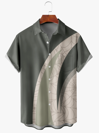 Men's Halloween Print Fashion Lapel Short Sleeve Hawaiian Shirt