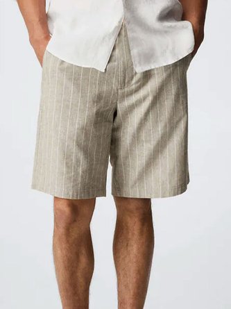 Pockets Plain Casual Shorts
