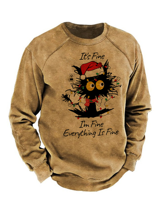 Christmas Black Cat Crew Neck Sweatshirt