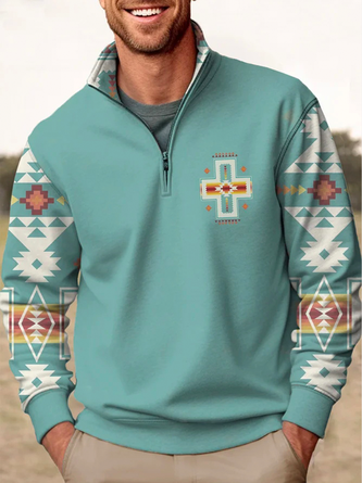 Aztec Vintage Zip Neck Sweatshirt