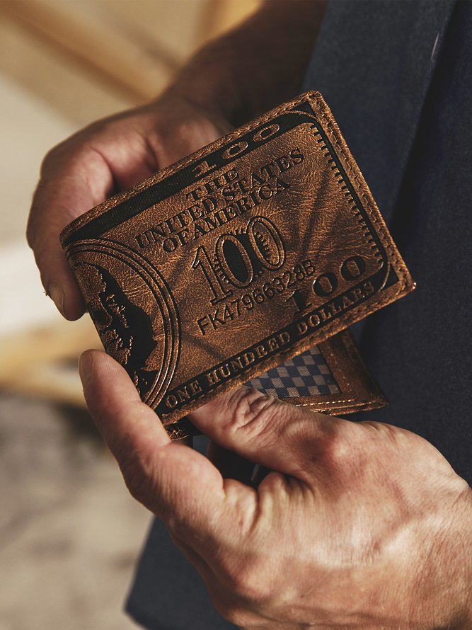 Men's Dollar Pattern Short Wallet