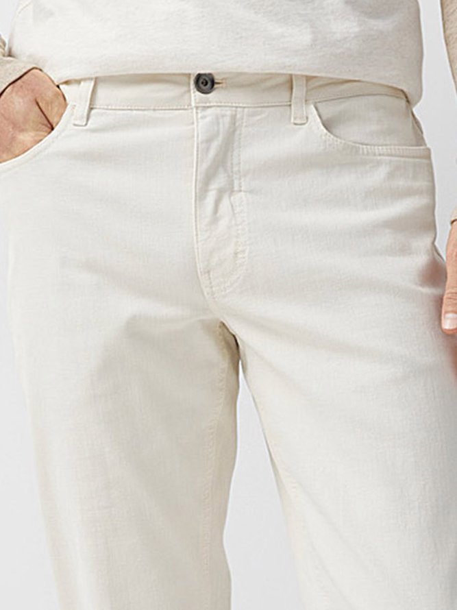 Plain Cotton Straight Waist Straight Chino Pants