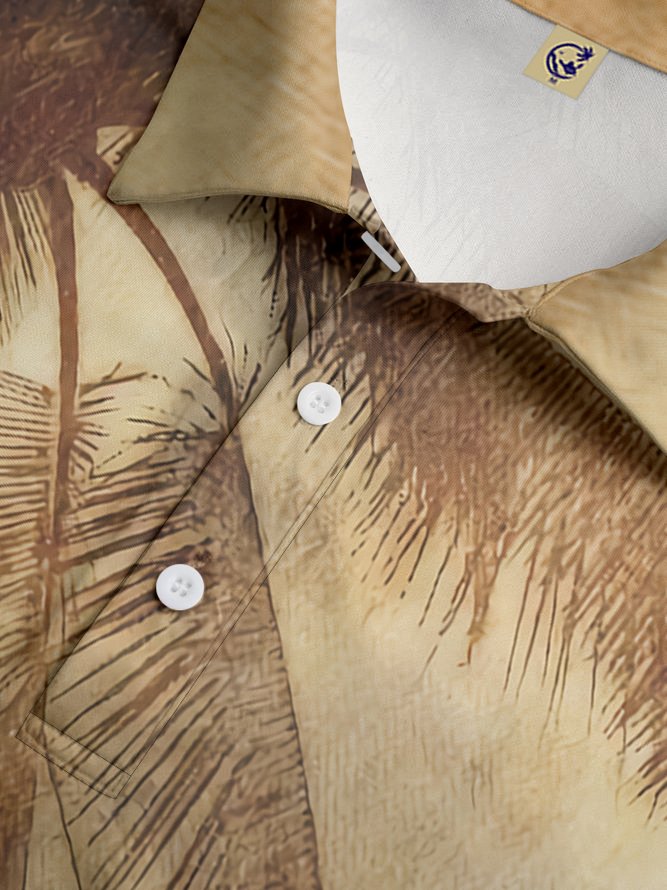 Ombre Coconut Tree Short Sleeve Polo Shirt