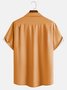 Leaf Stripe Print Chest Pocket Short Sleeve Casual Shirt