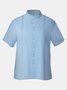 Men's Stand Collar Short Sleeve Shirt