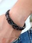 Men's Stainless Steel Leather Bracelet