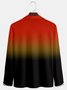 Casual Art Collection Gradient Pattern Lapel Zip Long Sleeve Print Polo Shirt