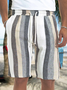 Vintage Striped Rubber Drawstring Shorts