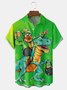 St. Patrick's Day Dinosaur Chest Pocket Short Sleeve Shirt