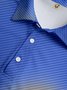 Ombre Abstract Stripe Button Short Sleeve Golf PoLo Shirt