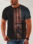 American Flag Crew Neck Casual T-Shirt