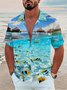 Men's Casual Turtle and Coco Button Down Shirt Everyday Vacation Hawaiian Clothing