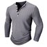 Breathable Henley Vintage Long Sleeve T-Shirt