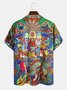 Men's Hawaiian Hippie Retro Music Elements Casual Short-sleeved Shirt