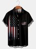Mens Independence Day Print Casual Breathable Short Sleeve Shirt