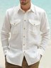 Plain Cotton Chest Pocket Long Sleeve Expedition Shirt