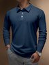 Gradient Abstract Geometric Buttons Long Sleeve Polo