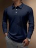 Striped  Buttons Long Sleeve Polo