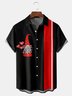 St Valentine‘s Day Gnome Heart Chest Pocket Short Sleeve Bowling Shirt