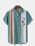Mid Century Geometry Chest Pocket Short Sleeve Bowling Shirt